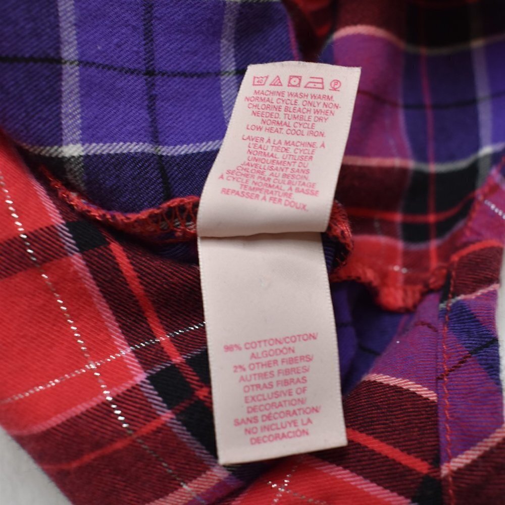 Victorias Secret Flannel Pajama Top Plaid Sz L Tunic Sleep Cabincore Western - Picture 10 of 15